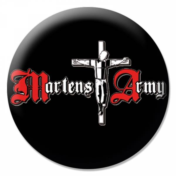 Martens Army - Logo schwarz, Button B066