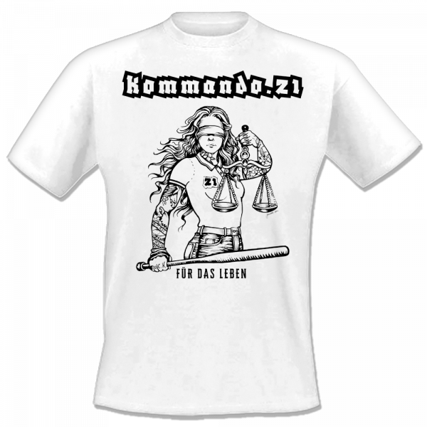 Kommando.21 - Für das Leben, T-Shirt weiss Kommando 21
