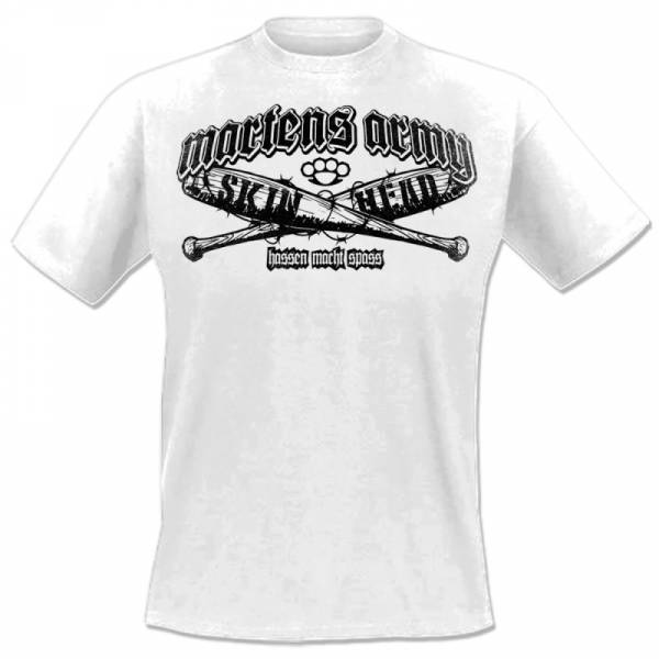 Martens Army - Hassen macht Spass, T-Shirt weiss