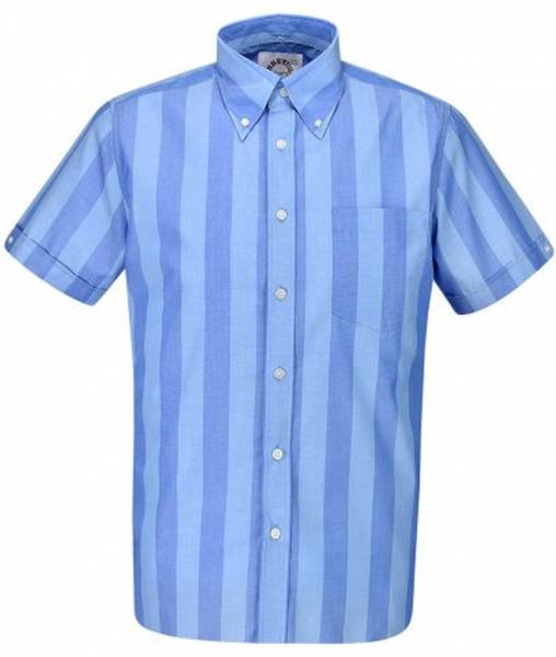 Brutus - Silverlake/Palace Blue, Girl Button Down Hemd Kurzarm, Trim-Fit