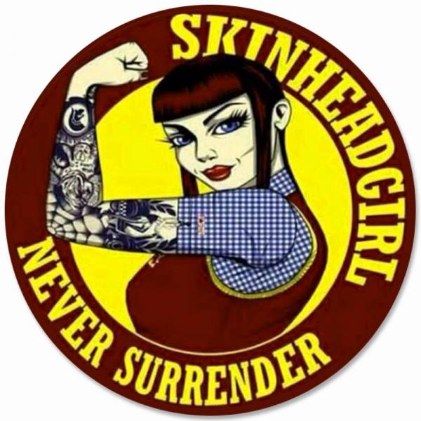 Skinheadgirl - Never surrender, Aufkleber