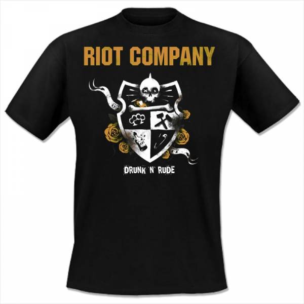 Riot Company - Drunk 'n' Rude, T-Shirt Druck braun