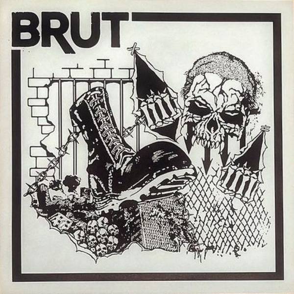 Brut - s/t, 12" EP white marbled single sided Lionheart Records