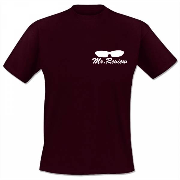 Mr. Review - Logo, T-Shirt bordeaux rot